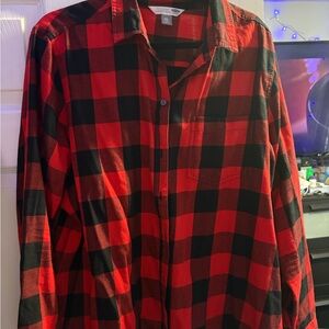 Red and Black Plaid Men's Shirt